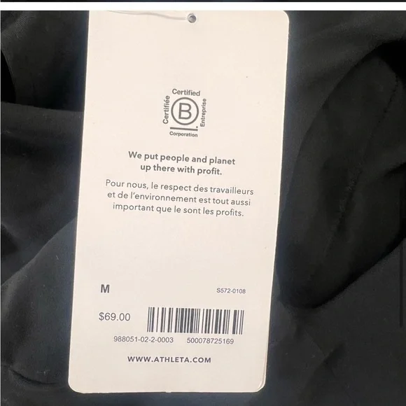 NWT Athleta Black Cut Out Conscious Crop - Picture 8 of 8